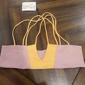 KAOHS strappy bikini top orange and pink Large **READ LISTING**